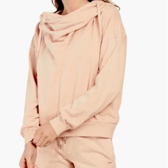 YFB NWT Young Fabulous & Broke Peach Piper Cowl Neck Hoodie Sweatshirt XS - Picture 1 of 7